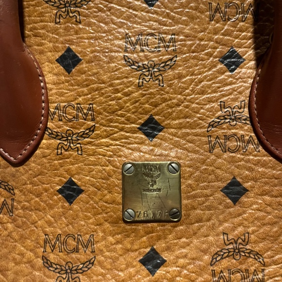 MCM Authentic Alma Visetos Cognac 2 Way Shoulder Bag made in Germany - Picture 8 of 11